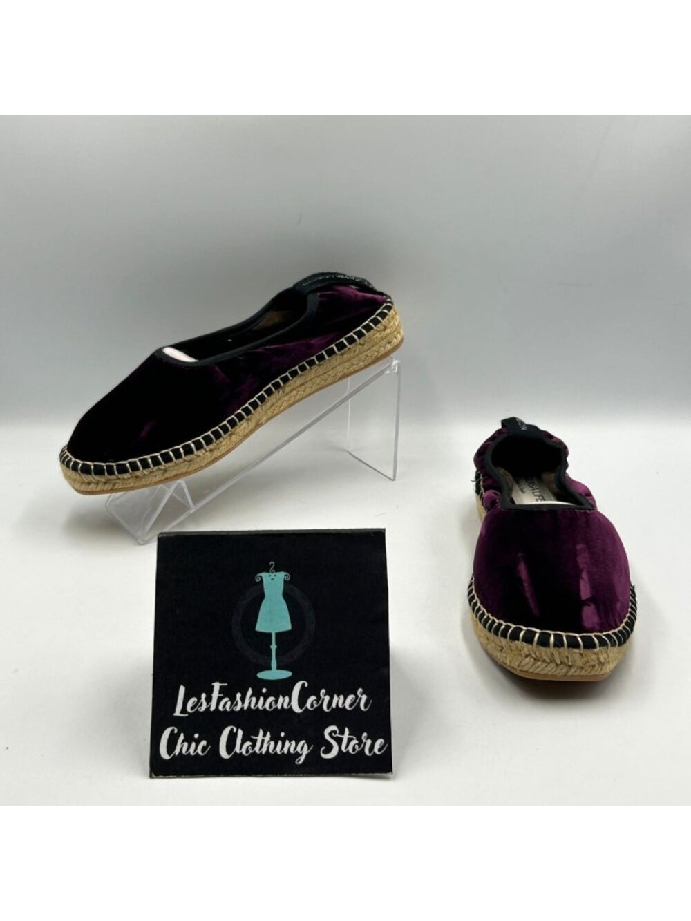 NWOB Anthropologie Naguisa Women's Velvet Purple Espadrille Allium Size 6.5 3633